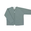 Aquarelle green buttoned thick knit cardigan