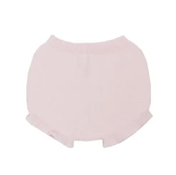 Baby pink knit bloomer with ruffles