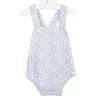 Baby romper blue and green flowers