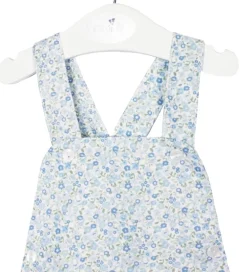 Baby romper blue and green flowers