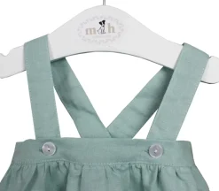 Baby romper linen cotton light green