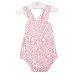 Baby romper pink flowers