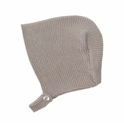 Beige baby knit bonnet