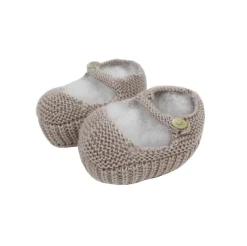 Beige Mary Jane baby knit shoes