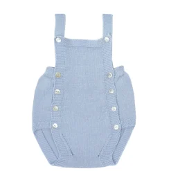 Blue knit baby dungaree