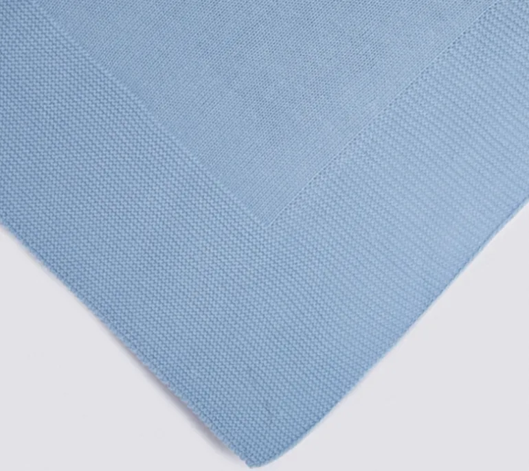 Blue knitted blanket