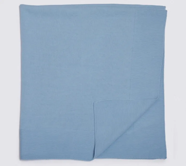 Blue knitted blanket
