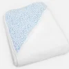 Blue leaves hooded towel.