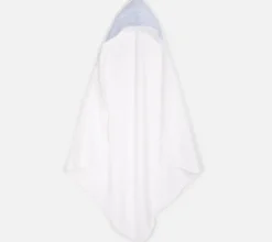 Blue leaves hooded towel.