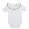 Bodysuit s/s lace batiste in gray