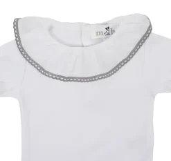 Bodysuit s/s lace batiste in gray