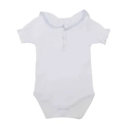 Bodysuit s/s lace batiste in blue