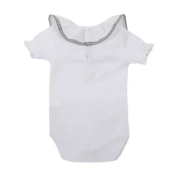 Bodysuit s/s lace batiste in gray