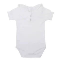 Bodysuit s/s lace batiste in white