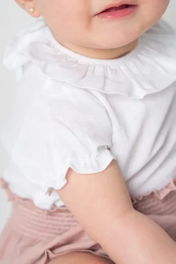 Bodysuit-blouse white linen
