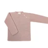 Buttoned knit sweater in pastel pink