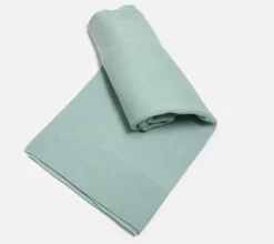 Green knitted blanket