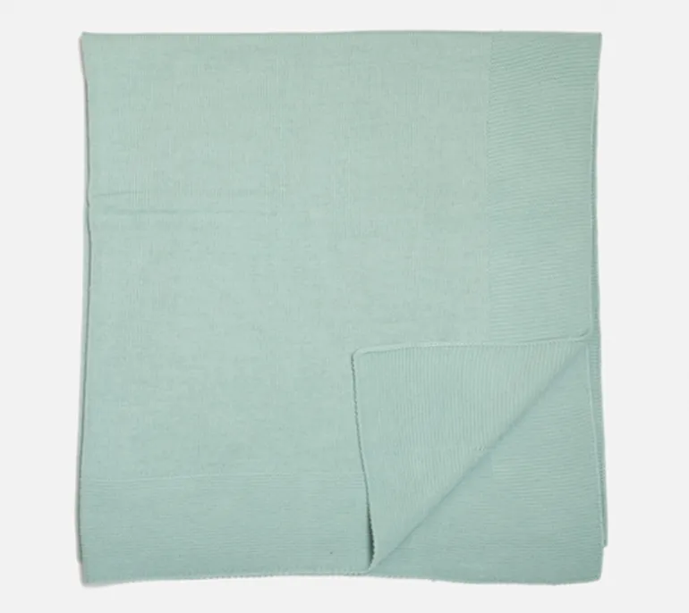 Green knitted blanket
