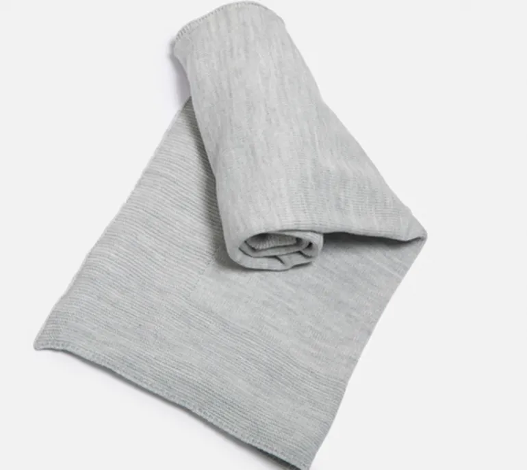 Grey knitted blanket