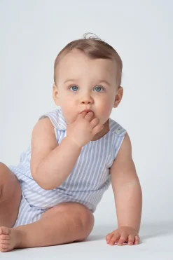 Julio romper blue stripes