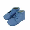 Lace up pram boots blue