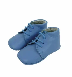 Lace up pram boots blue
