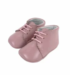 Lace up pram boots pastel pink