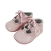 Lace up pram brogue shoes pink