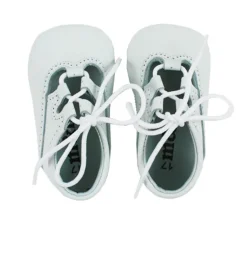 Lace up pram brogue shoes white