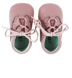 Lace up pram brogue shoes pastel pink