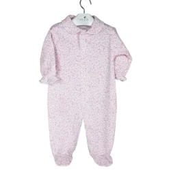 Long pink and white flowers sleepsuit