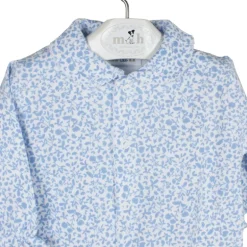 Long sleep flowers suit blue and white
