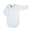 Long sleeve bodysuit with Peter Pan pique collar in pink