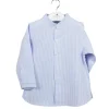 Mao collar shirt in blue stripes
