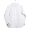 Mao white linen shirt three buttons L/S