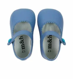 Mary Jane pram shoes blue