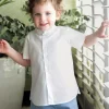 Medium blue linen cotton short.