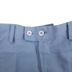 Medium blue linen cotton short.