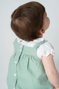 m&h baby romper aquarelle green