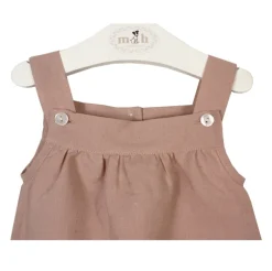 m&h baby romper pastel pink linen cotton
