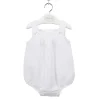m&h baby romper white linen