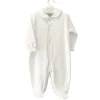 m&h sleep suit white and grey stitch
