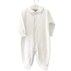 m&h sleep suit white and grey stitch