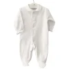 m&h sleepsuit white and pink stitch