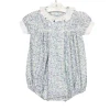 Paola romper in a green bluebell print