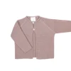 Pastel pink buttoned thick knit cardigan
