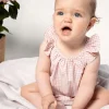 Pastel pink plaid baby romper