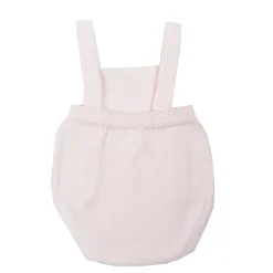 Pink knit baby dungaree