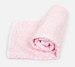 Pink leaves swaddle blanket
