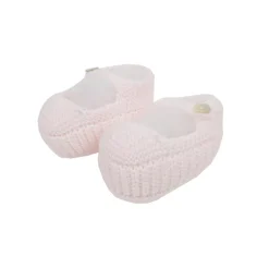 Pink Mary Jane baby knit shoes